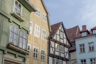 Quedlinburg, Saksonya-Anhalt, Almanya 'da yarı keresteli evler