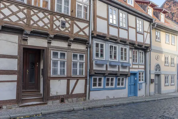 Історичні Будинки Напівпансіону Кведлінбурзі Саксонія Анхальт Німеччина — стокове фото