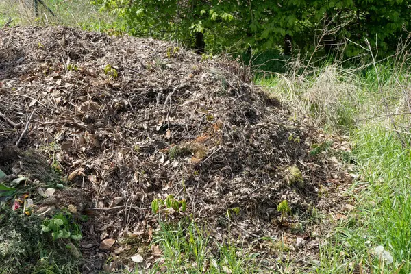 Compost Hoop Natuurlijke Tuin Bij Zonlicht Stockfoto