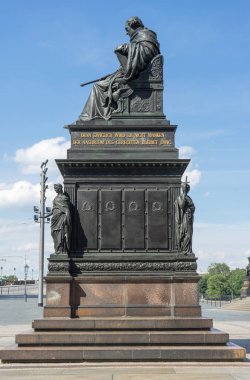 Monument to Friedrich August by Ernst Rietschel on the Schlossplatz in Dresden, Saxony, Germany clipart