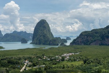 View from Samet Nangshe viewpoint of Phang Ngha Bay in Thailand  clipart