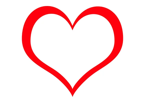 Силуэт Красного Сердца Белом Фоне Люблю Тебя — стоковое фото