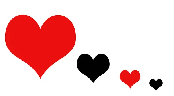 Hearts Flat Icons Silhouette Red Heart White Background Love You — Stock Photo, Image