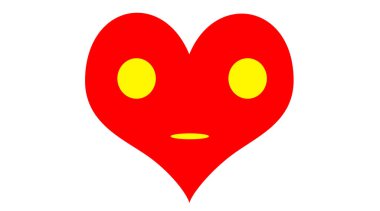 Kalpler düz simgeler. Kırmızı Kalp 'in beyaz arka plandaki sembolü, seni seviyorum. Aşk ve romantizm işareti.