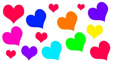 Kalpler düz simgeler. Kırmızı Kalp 'in beyaz arka plandaki sembolü, seni seviyorum. Aşk ve romantizm işareti.