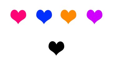 Kalpler düz simgeler. Kırmızı Kalp 'in beyaz arka plandaki sembolü, seni seviyorum. Aşk ve romantizm işareti.