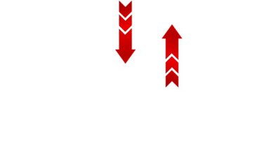 Kırmızı ok simgesi, kırmızı ok göstergesi, ok hareketi, taşınabilir kırmızı gösterge, video işareti