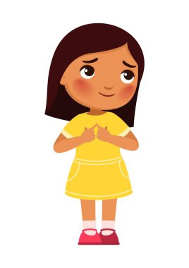 Utangaç küçük kız.