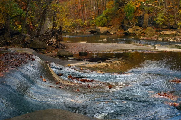Rivière Rocky Dans Parc David Fortier Olmsted Falls Ohio Près — Photo