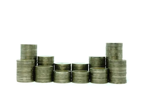 Zakelijke Groei Concept Financiële Groei Vergroting Stapels Munten Budgetplanning — Stockfoto
