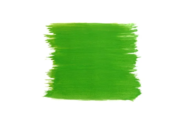 Yeşil suluboya çizgileri veya beyaz arkaplanda fırça, soyut açık yeşil renk 