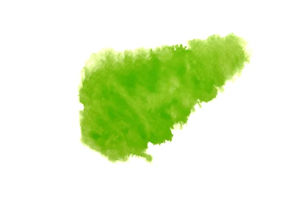 Abstraktes Grünes Oder Hellgrünes Aquarell Oder Fleck Auf Weißem Hintergrund — Stockfoto
