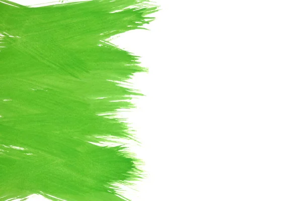 Yeşil suluboya çizgileri veya beyaz arkaplanda fırça, soyut açık yeşil renk 