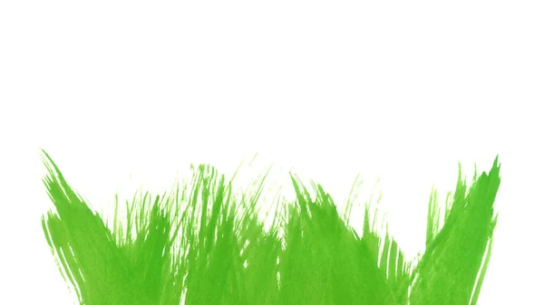 Rayas Acuarela Verde Pincel Sobre Fondo Blanco Abstracto Color Verde —  Fotos de Stock