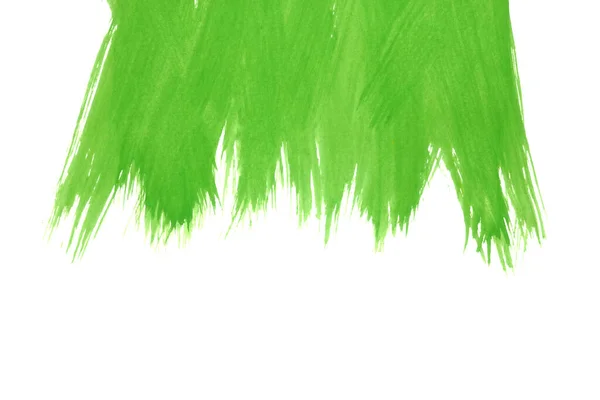 白色背景上的绿色水彩画或笔刷 摘要浅绿色 — 图库照片
