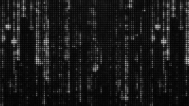 Konser elementi soyut arkaplanı. Noktalı, ışıltılı, yağmurlu pikselleri öncü bir panele yerleştirdim. Tek renkli parlayan noktalar ızgarası. 4k döngü canlandırması.