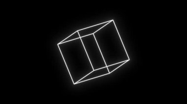 4k Dönen Küp 3d Kablo Hattı Sanat animasyon arka planı, pürüzsüz döngü