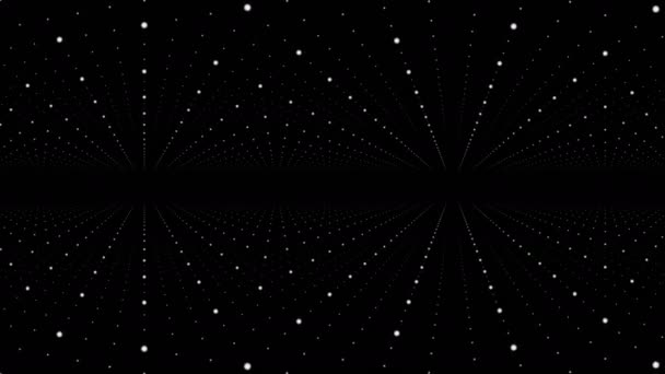 Abstrakt Teknik Cube Box Spinning Punkt Yta Matris Fraktal Geometrisk — Stockvideo