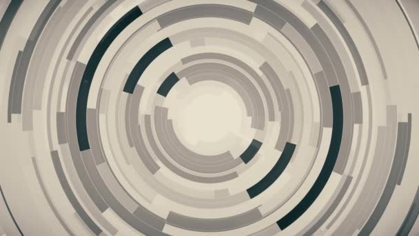 Interfaz Forma Circular Giratoria Futurista Blanca Tecnología Abstracta Engranajes Digitales — Vídeos de Stock