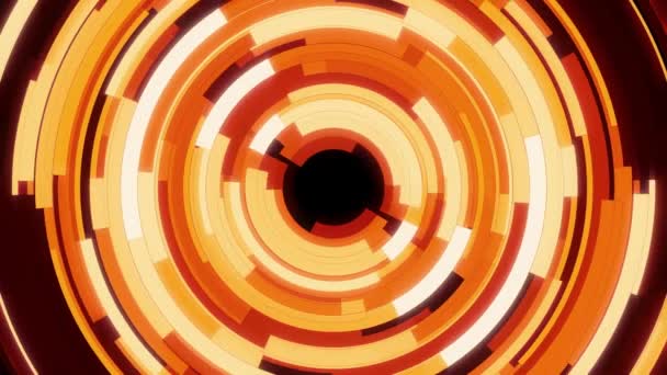 红色未来派旋转圆形界面 4K数字齿轮运动背景 无缝回路技术 — 图库视频影像