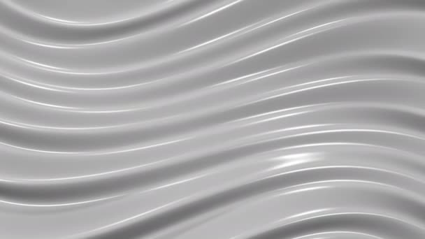 Maken Witte Animatie Glanzend Zilver Satijn Vloeistof Porselein Beweging Achtergrond — Stockvideo