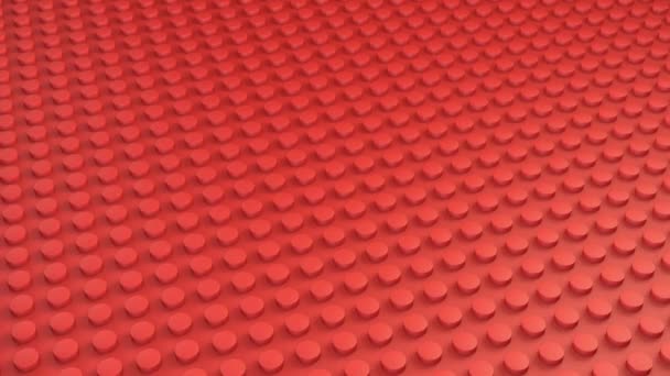 Czerwona Zabawka Konstrukcja Cegły Geometryczne Obracające Się Tło Nowoczesna Animacja — Wideo stockowe