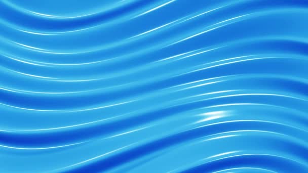 3D渲染蓝色动画 液体光泽彩瓷运动背景 明亮清洁的商业纹理为创意概念 4K创意未来主义波 无缝循环 — 图库视频影像