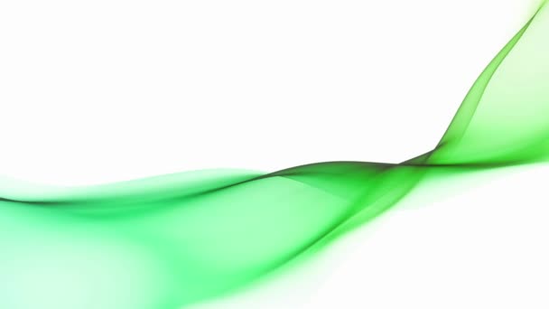 抽象的な緑のライン振動 白の液体のガラス3D材料の4Kの神秘的な融合 シームレスにループの背景 ロイヤリティフリーストック映像