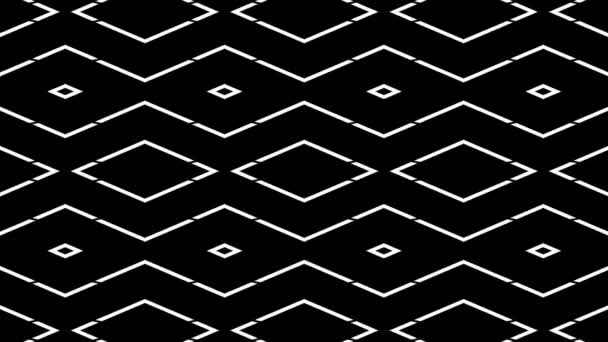 Гіпнотичний Абстрактний Безшовний Цикл Відео Чорно Білими Геометричними Фігурами Фоні — стокове відео