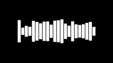 4K Modern Ses Dengeleyicisi, Ses Kaydı Sıkıştırıcısı, Radyo Sinyali veya Ses Dalgası Efekti, Siyah Arkaplanda Kalın Çizgiler, Ses Dalgası Canlandırması 