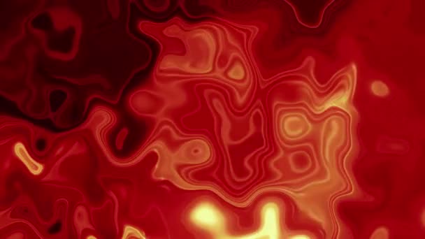 Animación Líquida Mármol Rojo Naranja Arte Fluido Giratorio Efecto Textura — Vídeos de Stock