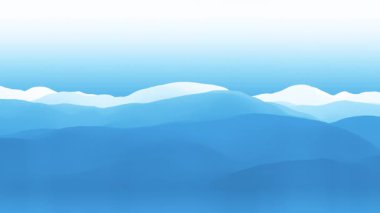 4K 3D Animasyon Dağ Manzarası - Pürüzsüz Yatay Kamera Pan, Derinliği Serene Blue Hills, Sisteki İnanılmaz Tepeler, Bulutlardaki Yaratıcı Geniş Tepeler, Modern Gradyan Özeti, Doğa Görselleri için İdeal, Düz Şekil Grafik Arkaplan