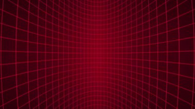 Retrowave Fall through a 3D Warped Red Neon Grid, Infinite Descent in a Circular Perspective Wall, 4K Seamless Cyberpunk Motion Background Loop 1980 'lerden esinlenilmiştir