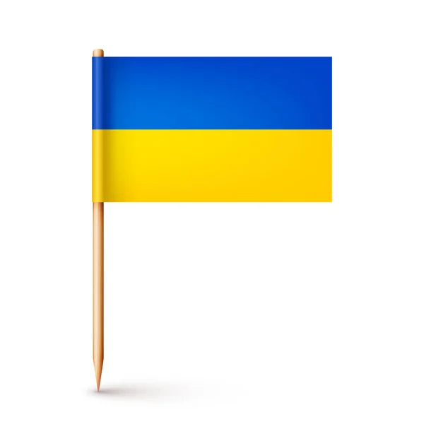 Bandiera Stuzzicadenti Ucraina Realistica Souvenir Dall Ucraina Stuzzicadenti Legno Con — Vettoriale Stock