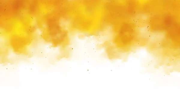 黄色色彩斑斓的烟云隔离在白色的背景上 现实的雾效应 蒸汽机在空气中 蒸汽流动 矢量说明 — 图库矢量图片