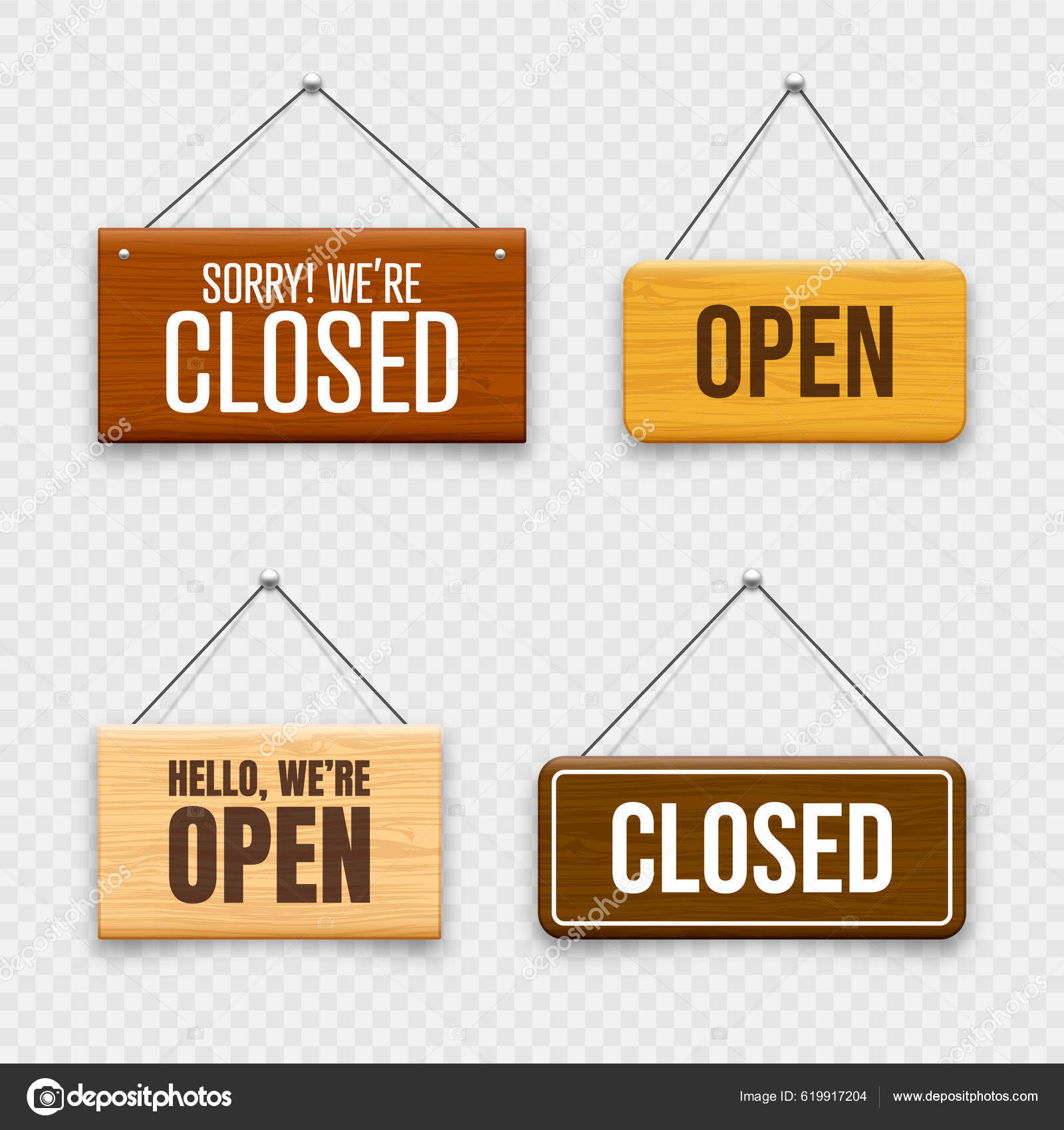 Letreros Colgantes Abiertos Cerrados Madera Hecho Letrero Puerta Madera ...