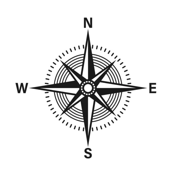 Ročník Mořského Větru Plavební Mapa Monochromatický Navigační Kompas Hlavními Směry — Stockový vektor