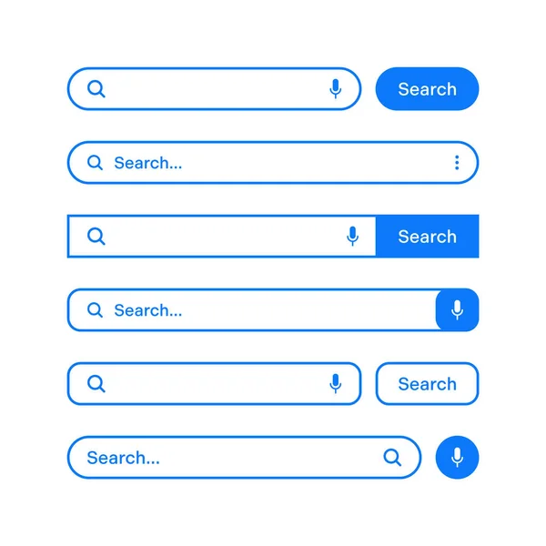 Various Search Bars Outline Border Internet Browser Engine Search Box — Image vectorielle
