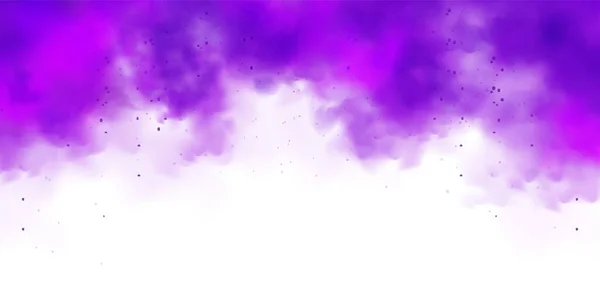 紫罗兰色彩斑斓的烟云被白色的背景隔离 现实的雾效应 蒸汽机在空气中 蒸汽流动 矢量说明 — 图库矢量图片