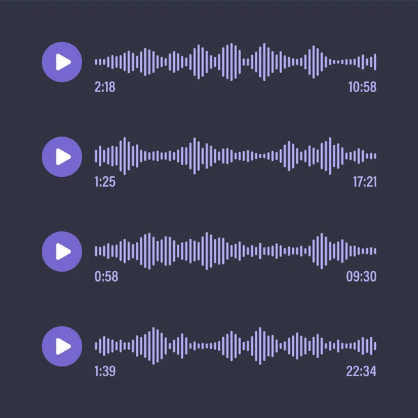 Hlasová Zpráva Konverzace Sociálních Sítích Messaging App Music Player Audio — Stockový vektor