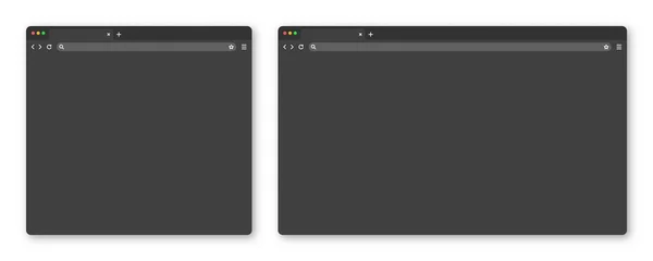 Blank Web Browser Window Tab Toolbar Search Field Modern Website — Stok Vektör