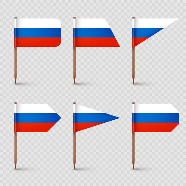 러시아에서는 이쑤시개 러시아의 깃발이 이쑤시개 포인터 광고와 프로모션을 흉내를 있습니다 — 스톡 벡터