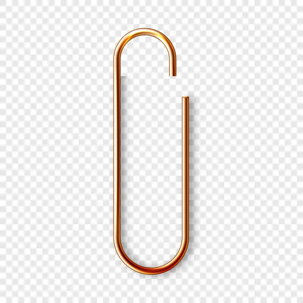Realistic metal paper clip isolated on transparent background