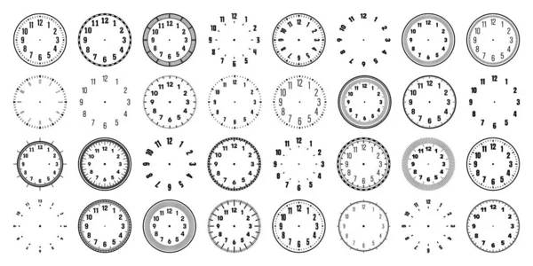 Mechanical Clock Faces Arabic Numerals Bezel Watch Dial Minute Hour — Stok Vektör