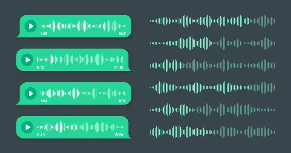 Voice Audio Message Green Speech Bubble Sms Text Frame Social — Stock Vector