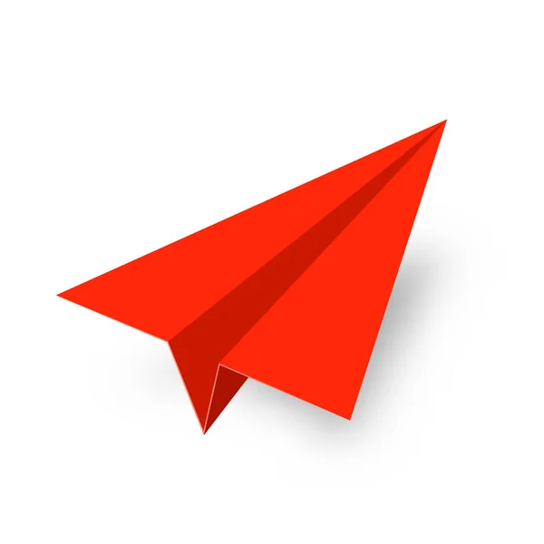 Realistic Red Paper Planes Collection Handmade Origami Aircraft Flat Style — Stockvektor