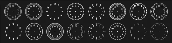 Механічні Годинники Стикаються Арабськими Цифрами Рамки Білий Годинник Набирає Хвилину — стоковий вектор