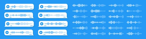 Hlas Audio Zpráva Modrá Řečová Bublina Textový Rámec Sms Konverzace — Stockový vektor
