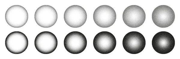 丸みを帯びた形をした点線のオブジェクト フェージング勾配 ドットを使ってステッピング ドットワークの描画 シェーディング ピクセルの分解 ハーフトーン効果 ホワイトノイズ粒状の質感 ベクターイラスト — ストックベクタ