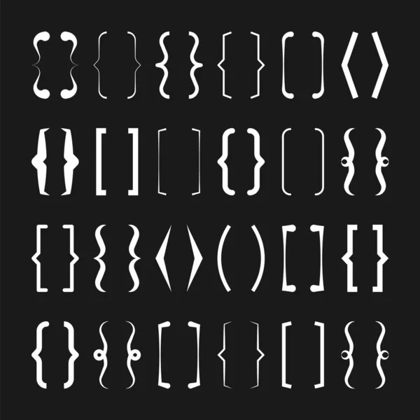 Text Brackets Collection White Quotation Box Curly Square Corner